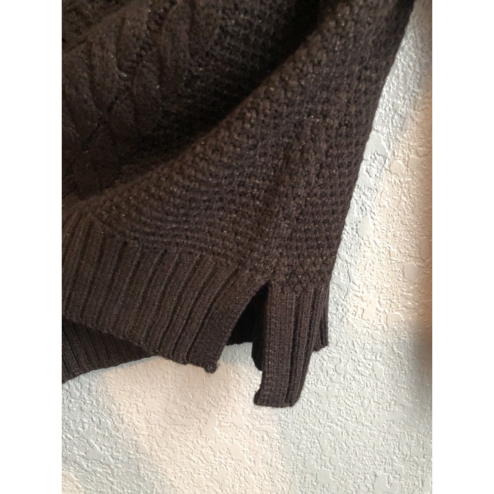Time & Tru Womens Sweater Large Black Soot Lorex Long Sleeve Pullover Festive - Picture 7 of 10